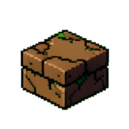Bloc de ruine de mousse — sprite pixel art 256×256