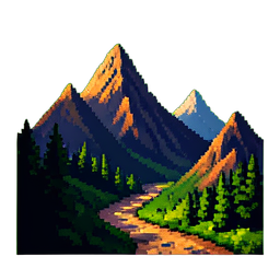 Mountain Path - 256x256 pixel art sprite