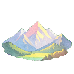 Vue du Lever de Soleil de la Montagne — sprite pixel art 256×256