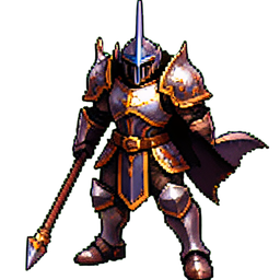 Reiternder Lanzer — 256×256 Pixel-Art-Sprite