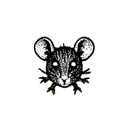 Ladrão de rato (1-bit) — sprite pixel art 256×256