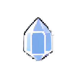 MP-Balken leeres Kristall — 256×256 Pixel-Art-Sprite