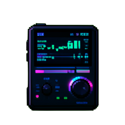 Reprodutor MP3 Retro — sprite pixel art 256×256