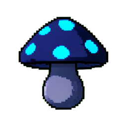 Mushroom Blue (16-Bit) - 256x256 pixel art sprite