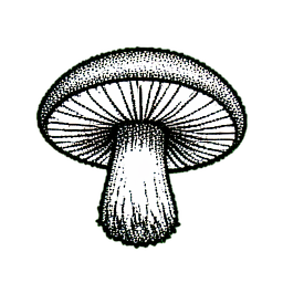 Mushroom Blue (1-Bit) — 256×256 pixel art sprite