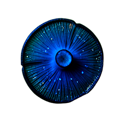 Mushroom Blue (Cinemático) — sprite pixel art 256×256
