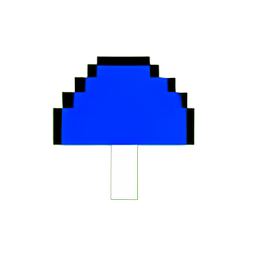 Mushroom Blue (Low-Res) - 256x256 pixel art sprite