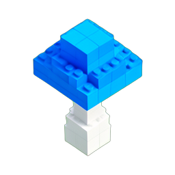 Mushroom Blue (Voxel) - 256x256 pixel art sprite