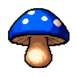 Mushroom Blue - 256x256 pixel art sprite