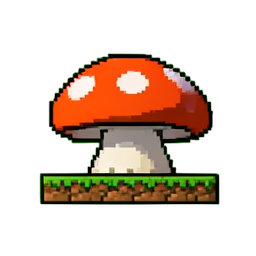 Plataforma de chapéu de cogumelo — sprite pixel art 256×256