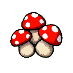 Mushroom Cluster (16-Bit) - 256x256 pixel art sprite