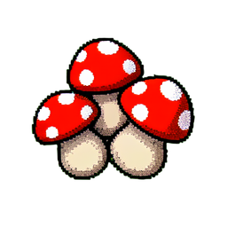 Cluster de Champignons (16-Bit) — sprite pixel art 256×256