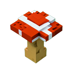 Mushroom Cluster (Voxel) - 256x256 pixel art sprite