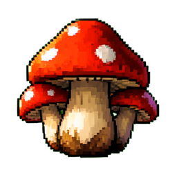 Mushroom Cluster - 256x256 pixel art sprite