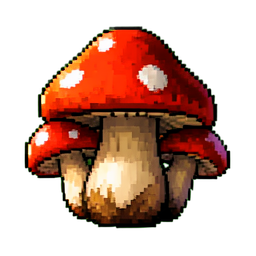 Mushroom Cluster — 256×256 pixel art sprite