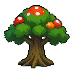 キノコの巨木 — 256×256 ピクセルアートスプライト