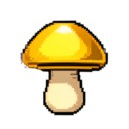 Mushroom Gold (16-Bit) - 256x256 pixel art sprite