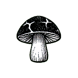 Mushroom Gold (1-Bit) - 256x256 pixel art sprite