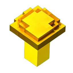 Mushroom Gold (Voxel) - 256x256 pixel art sprite