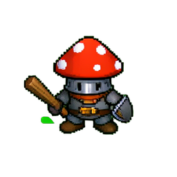 Mushroom Knight (16-Bit) - 256x256 pixel art sprite