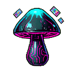 Mushroom Knight (Cyberpunk) - 256x256 pixel art sprite