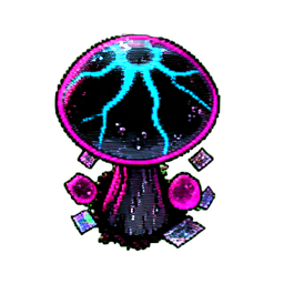 Mushroom Monster (Cyberpunk) - 256x256 pixel art sprite