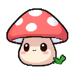 キノコのナイトライト — 256×256 ピクセルアートスプライト