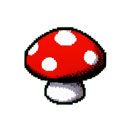 Mushroom Red (16-Bit) - 256x256 pixel art sprite