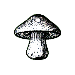 Mushroom Red (1-Bit) - 256x256 pixel art sprite
