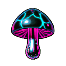 Mushroom Red (Cyberpunk) - 256x256 pixel art sprite