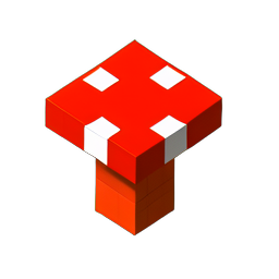 Mushroom Red (Voxel) - 256x256 pixel art sprite