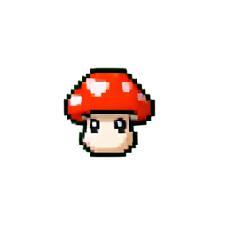 キノコの妖精の相棒 — 256×256 ピクセルアートスプライト