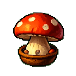 キノコのシチュー — 256×256 ピクセルアートスプライト