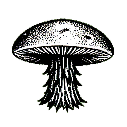 Árbol de Hongos (1-Bit) — sprite pixel art 256×256