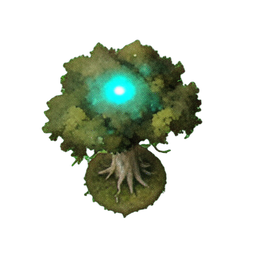 Mushroom Tree (Atmospheric) — 256×256 pixel art sprite