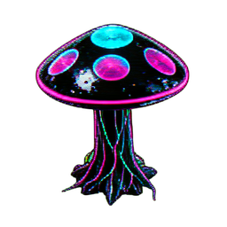 Mushroom Tree (Cyberpunk) - 256x256 pixel art sprite