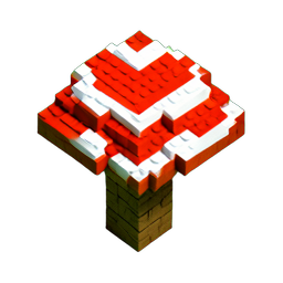 Mushroom Tree (Voxel) - 256x256 pixel art sprite