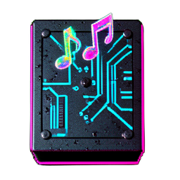 Caja de Música (Cyberpunk) — sprite pixel art 256×256