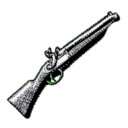 Fusil (1-bit) — sprite pixel art 256×256