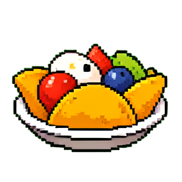 Assiette de Nachos — sprite pixel art 256×256