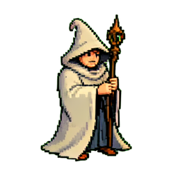 Nekromant Pale Robe — 256×256 Pixel-Art-Sprite