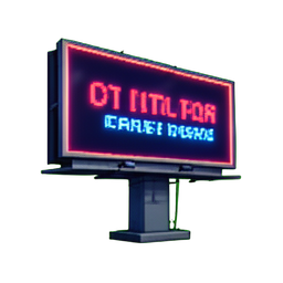 Neon Billboard — 256×256 pixel art sprite