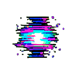 Traînée de glitch néon — sprite pixel art 256×256