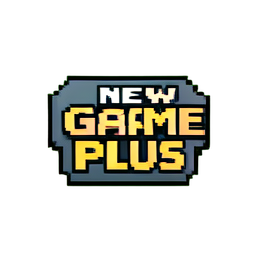 Insígnia de Novo Jogo+ — sprite pixel art 256×256