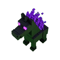 Albtraumpferd (Voxel) — 256×256 Pixel-Art-Sprite