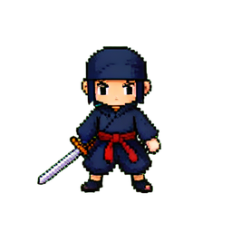Ninja Girl (16-Bit) - 256x256 pixel art sprite