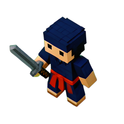 Ninja Girl (Voxel) - 256x256 pixel art sprite