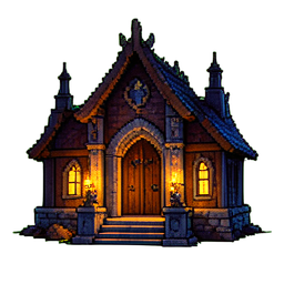 Norse Halle — 256×256 Pixel-Art-Sprite