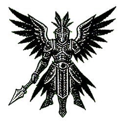 Norse Valkyrie (1-Bit) - 256x256 pixel art sprite