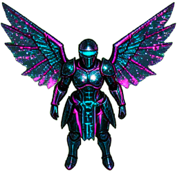 Norse Valkyrie (Cyberpunk) - 256x256 pixel art sprite